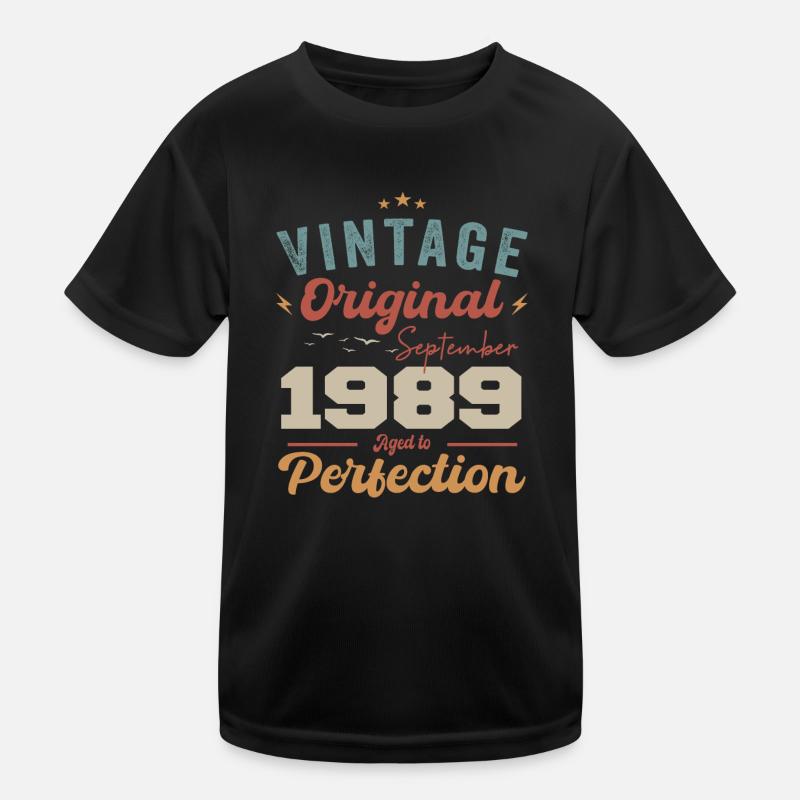 September 1989 Jubiläum 1989 September Geschenk Kinder Funktions-T-Shirt