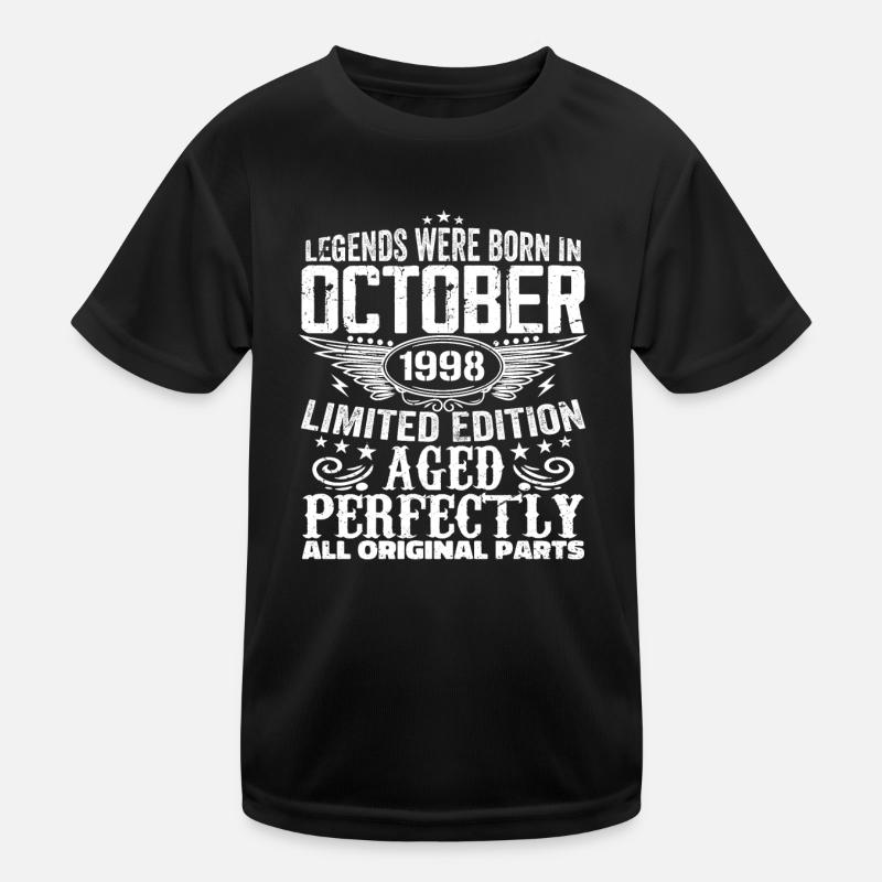 Legends are born in October 1998 - 1998 Kids Functional T-Shirt