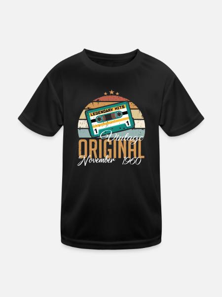 Born in November 1960 Retro - Kids Functional T-Shirt - black - Front