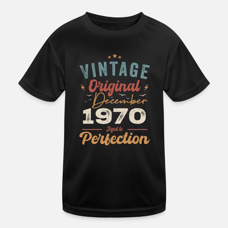 Anniversaire Vintage - Décembre 1970 - Idée cadeau T-shirt sport Enfant