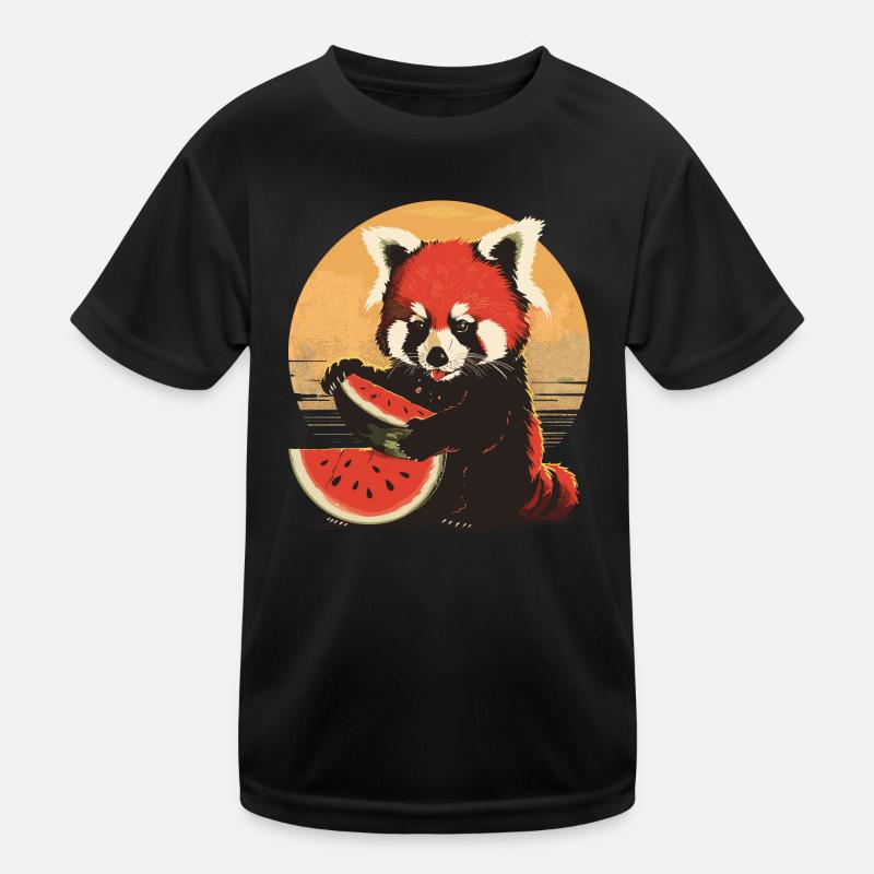 Roter Panda Katzenbär Red Panda Wassermelone Cool Kinder Funktions-T-Shirt