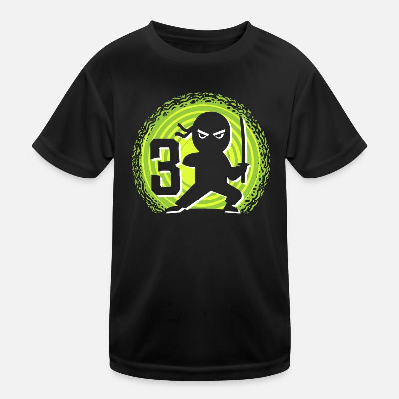 3. Geburtstag 3 Jahre Junge Kinder Ninja Kinder Funktions-T-Shirt