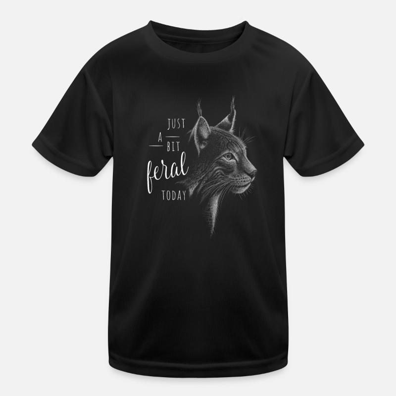 A Bit Feral Today! Lynx, wild cat, wildcat Kids Functional T-Shirt