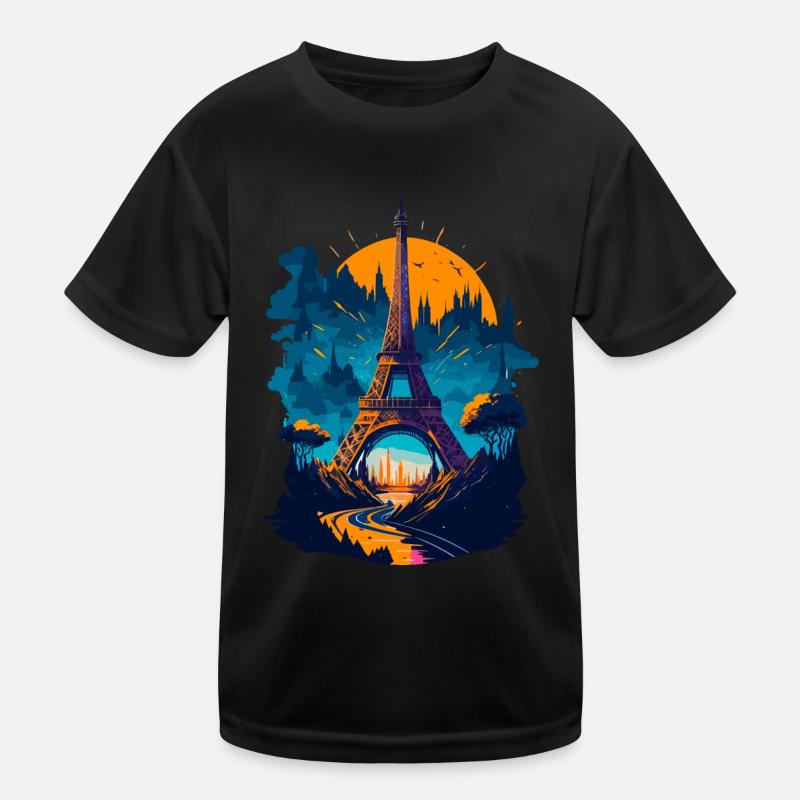 Abstrakter Turm von Paris Kinder Funktions-T-Shirt