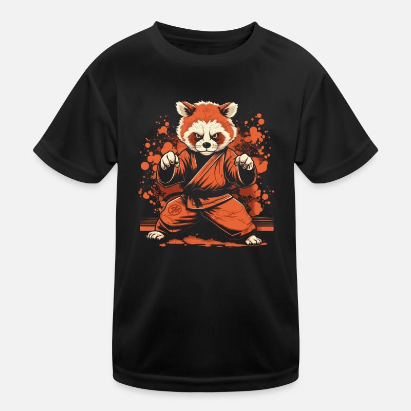 Red Panda Karate Martial Arts Kids Functional T-Shirt