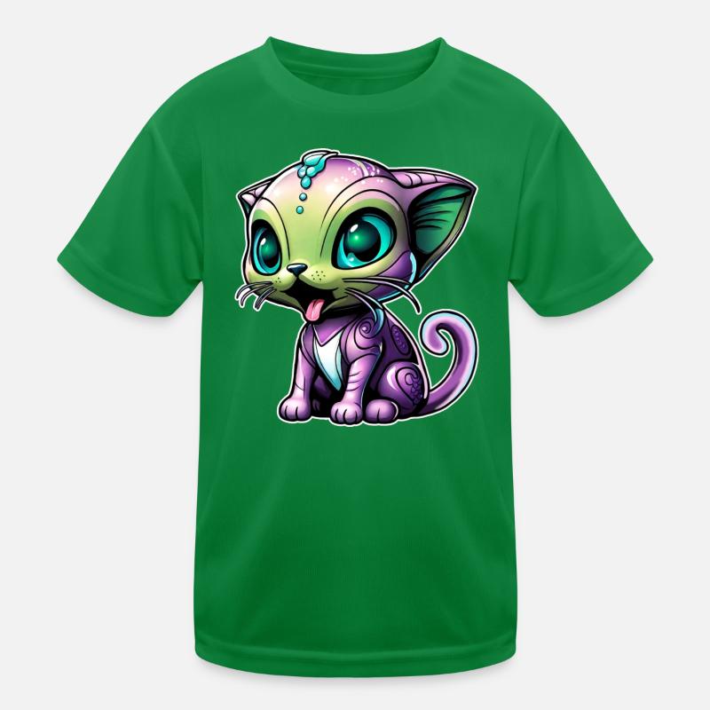 Niedliche Alien Katze Kinder Funktions-T-Shirt