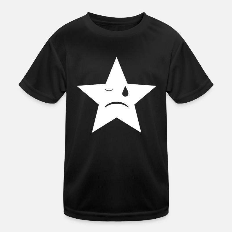 Sad Star Graphic Kids Functional T-Shirt