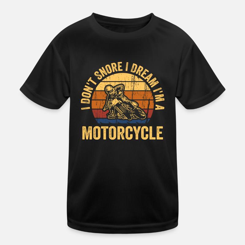 Ich schnarche nicht, ich träume, ich bin ein Motorrad Kinder Funktions-T-Shirt