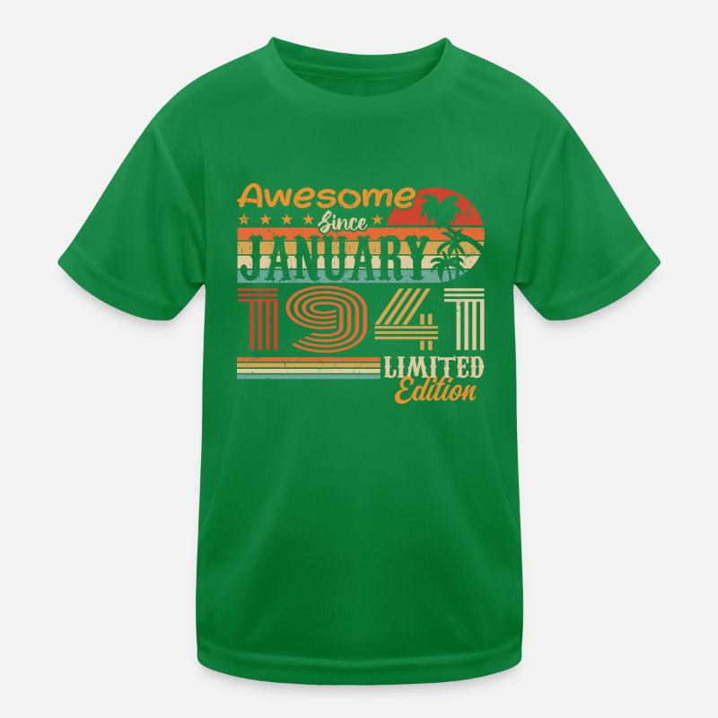 Birthday Gift - Born in January 1941 Kids Functional T-Shirt