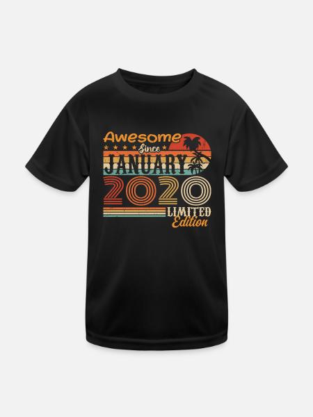 Cadeau d’anniversaire - Né en janvier 2020 - T-shirt sport Enfant - noir - Devant