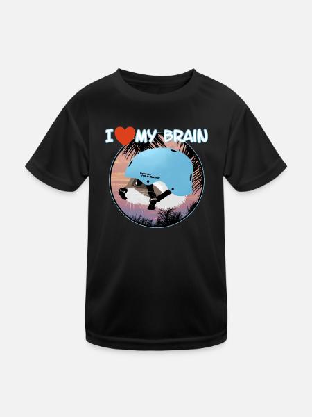 J’adore mon cerveau de raton laveur - T-shirt sport Enfant - noir - Devant
