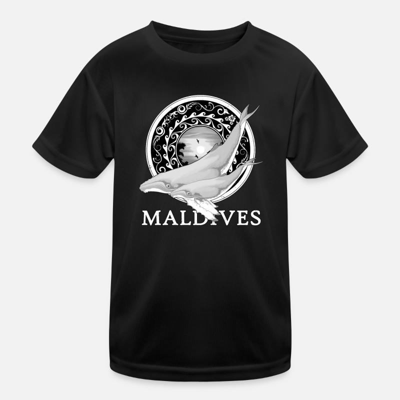 Buckelwale Malediven - Kinder Funktions-T-Shirt - Schwarz