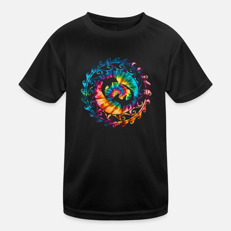 Hammerhead Shark and Dolphin Tie Dye Kids Functional T-Shirt