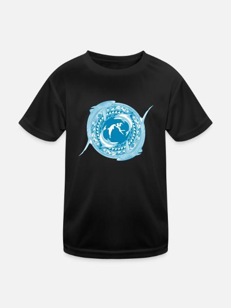 Fille de Poséidon - T-shirt sport Enfant - noir - Devant