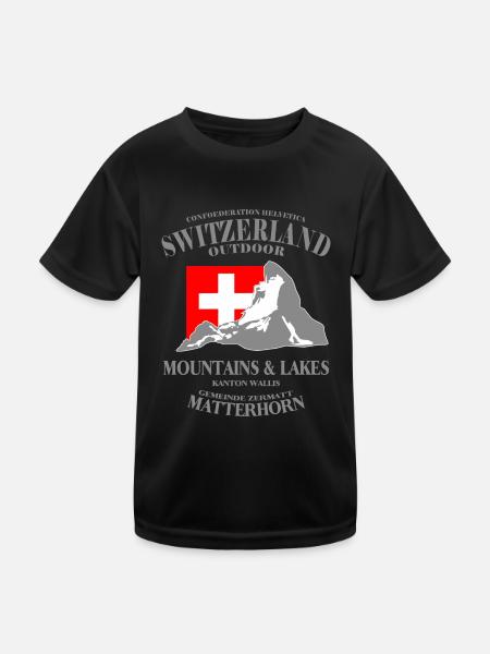 matterhorn, wallis, schweiz, Suisse, Cervin, Valai - Kinder Funktions-T-Shirt - Schwarz