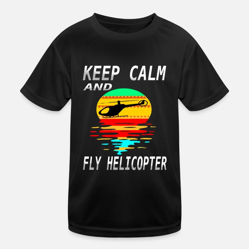 Helikopter fliegen Piloten Spruch Geschenkidee Kinder Funktions-T-Shirt