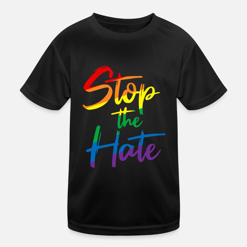 Stop The Hate Antiracisme LGBT LGBTQ T-shirt sport Enfant
