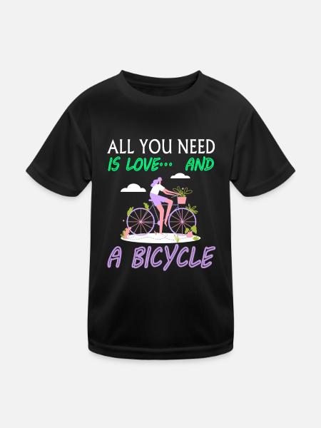 Radfahrerin Spruch Radsport Radrennen Geschenkidee - Kinder Funktions-T-Shirt - Schwarz - Vorne