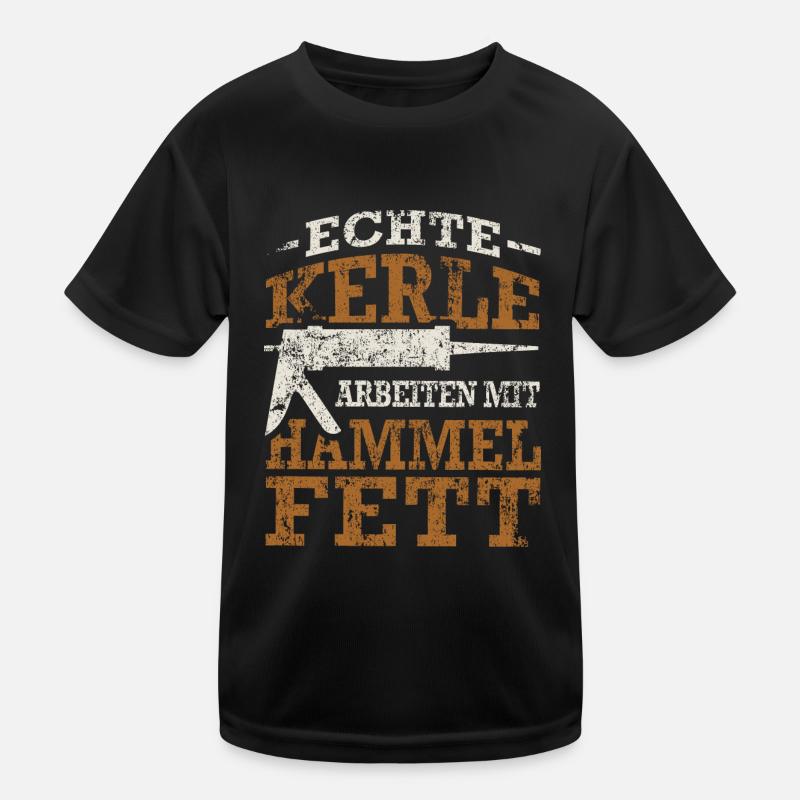 Fließenleger Silikon Hammelfett Spruch Geschenk - Kinder Funktions-T-Shirt - Schwarz