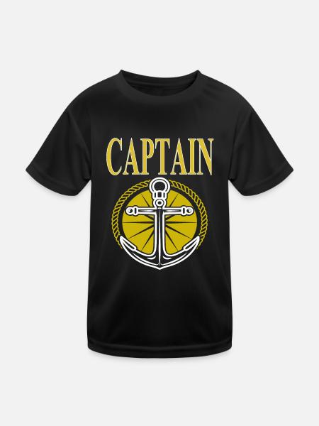 I am Captain I am Ship Captain Gift - Kids Functional T-Shirt - black - Front