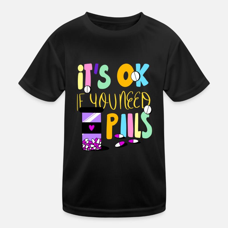 Medikamente Pille einnehmen Tablette Geschenkidee Kinder Funktions-T-Shirt