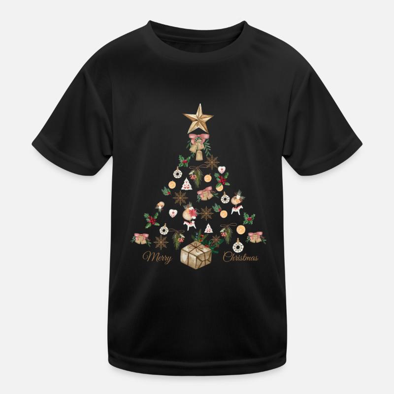 Boho Christmas - Kinder Funktions-T-Shirt - Schwarz