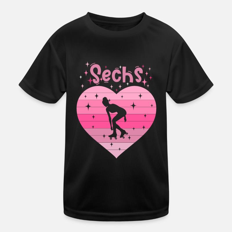 6. Geburtstag Rollschuh Mädchen Tochter Kinder Funktions-T-Shirt