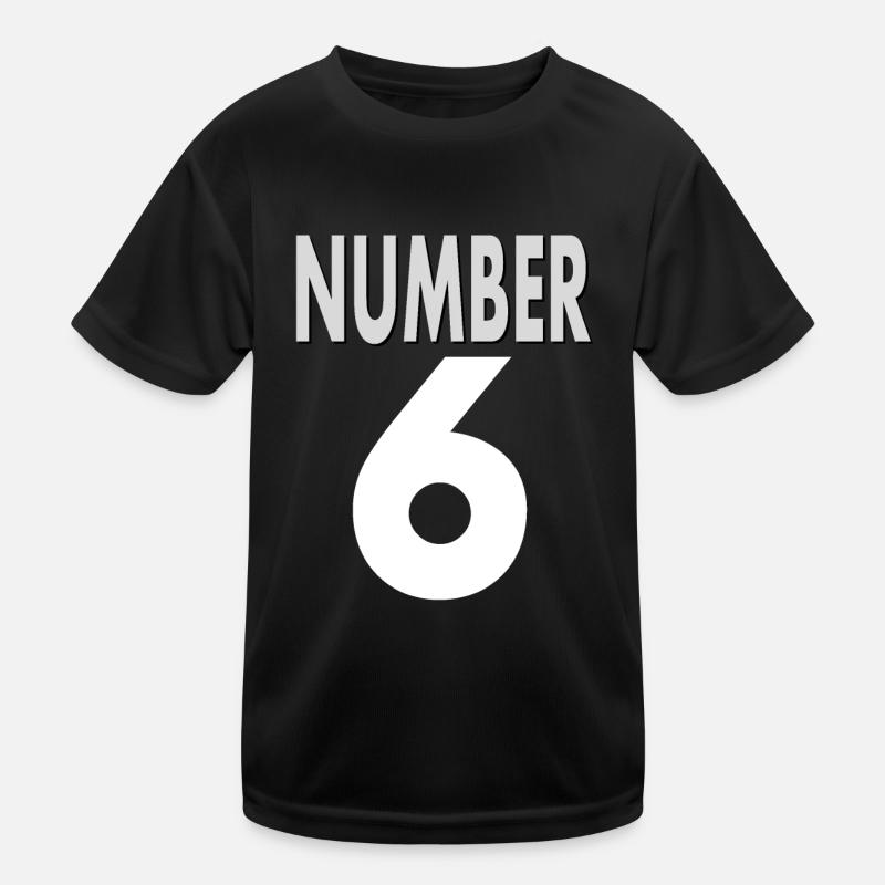 Nummer 6 Zahl sechs Trikotnummer 6 Geschenkidee Kinder Funktions-T-Shirt