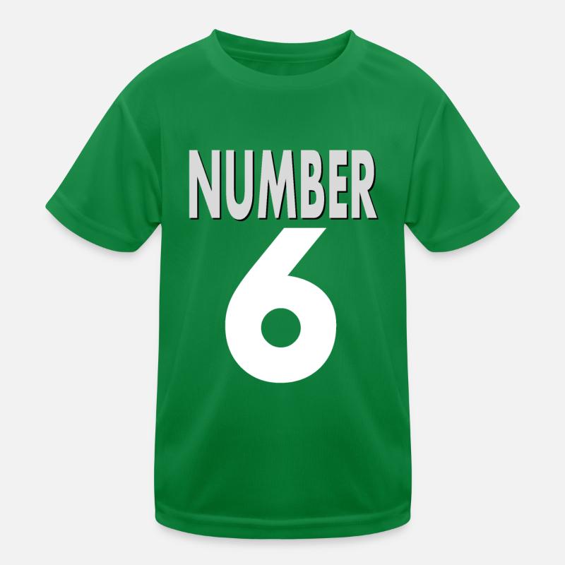 Nummer 6 Zahl sechs Trikotnummer 6 Geschenkidee Kinder Funktions-T-Shirt