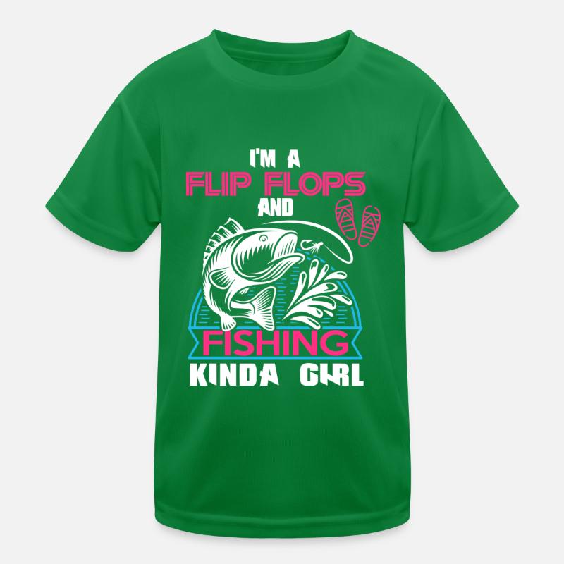 Ich bin ein Flip Flop und Fischer Mädchen Kinder Funktions-T-Shirt