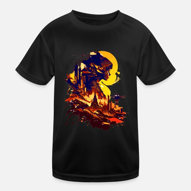 Sci-Fi on an alien planet in space Kids Functional T-Shirt