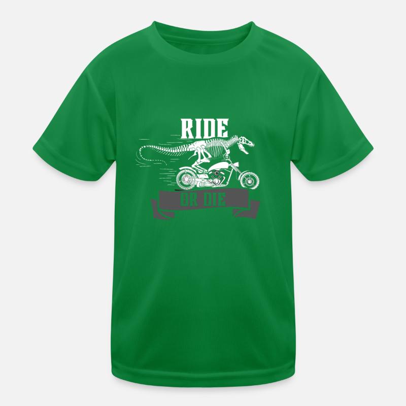 Reiten oder sterben Dinosaurier Kinder Funktions-T-Shirt