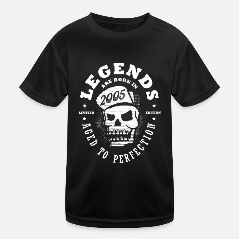 2005 anniversaire 18 ans Majorité skull crane T-shirt sport Enfant