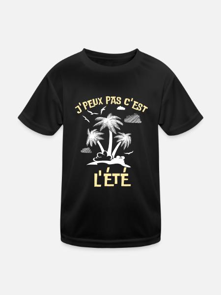 C est l été à la plage - T-shirt sport Enfant - noir - Devant
