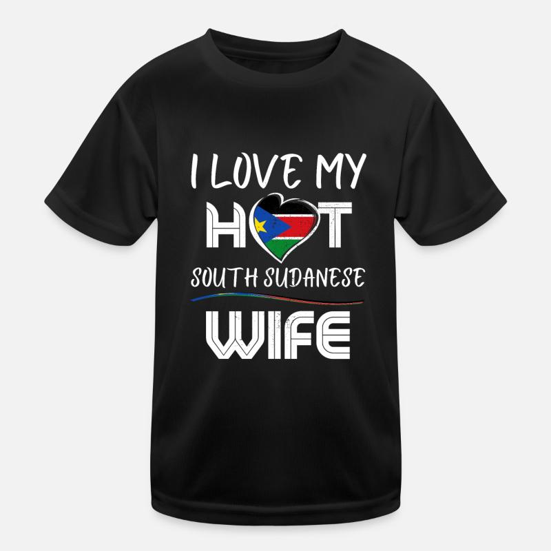 C’est drôle que j’aime mon mari sud-soudanais chaud T-shirt sport Enfant