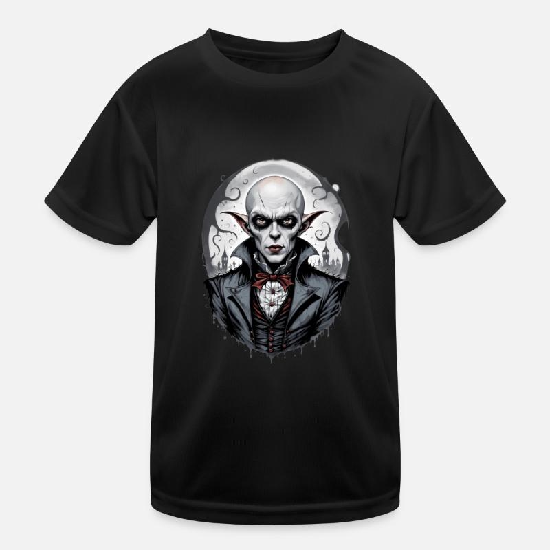 Ein lächelnder Vampir 9 Kinder Funktions-T-Shirt