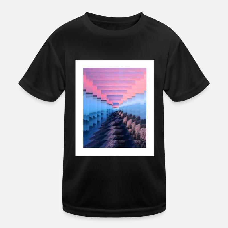 Mist-shrouded landscape Kids Functional T-Shirt
