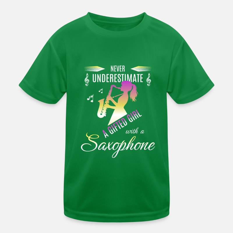 Saxophone Girl Saxophone Player Gift Kids Functional T-Shirt