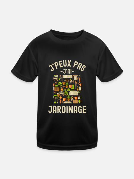 Matériel de jardinage - T-shirt sport Enfant - noir - Devant