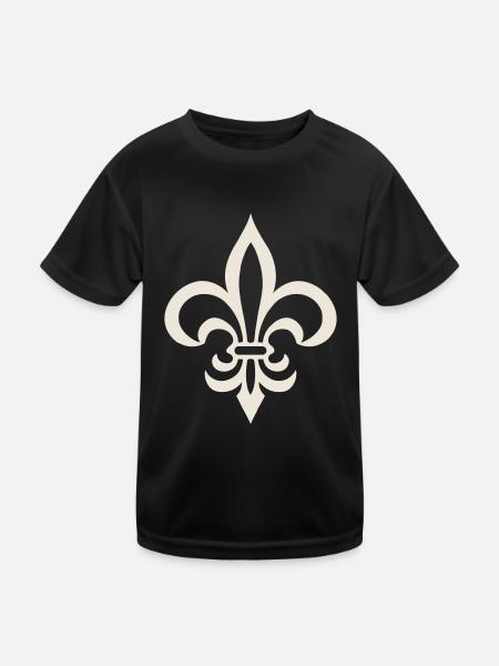 Sauberes Logo der französischen Lilie - Kinder Funktions-T-Shirt - Schwarz - Vorne