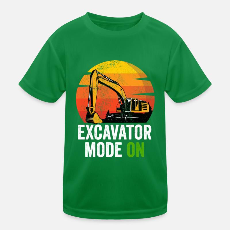 Excavator Driver Construction Worker Excavator Kids Functional T-Shirt