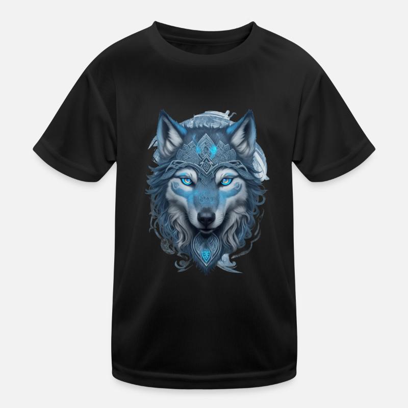 Wolf mit keltischen Mustern Kinder Funktions-T-Shirt