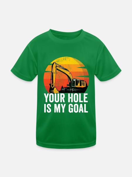Excavator Construction Worker - Kids Functional T-Shirt - kelly green - Front