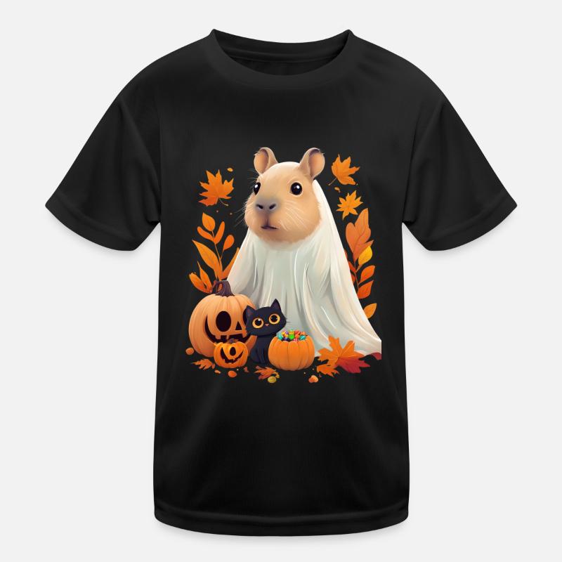 Halloween Capybara Katze Geist Geschenkidee Kinder Funktions-T-Shirt