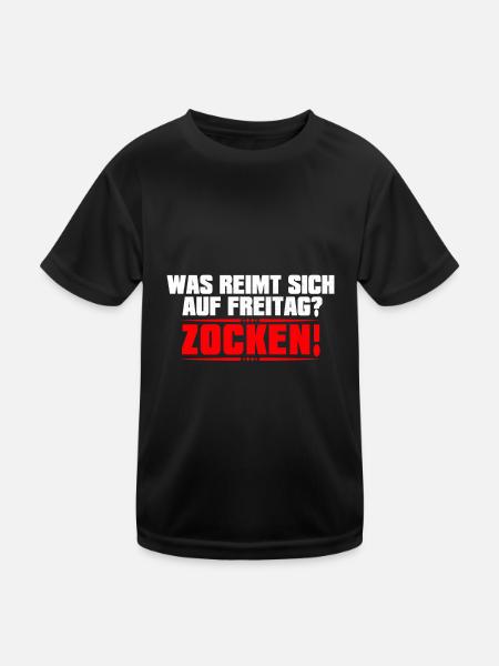ZOCKEN - Kinder Funktions-T-Shirt - Schwarz - Vorne