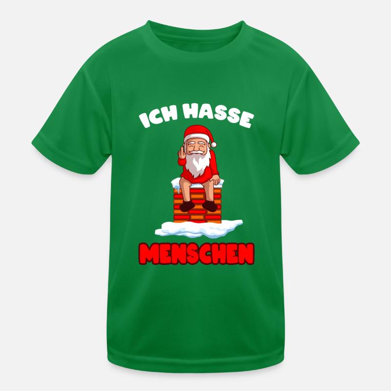 Ich hasse Menschen Weihnachten Weihnachtsmann Kinder Funktions-T-Shirt