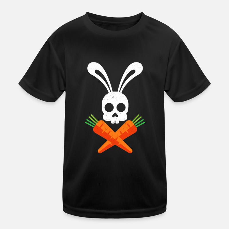 Osterhase Totenkopf lustiges Geschenk Kinder Funktions-T-Shirt