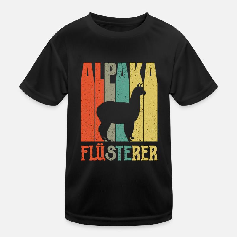 Alpaka Flüsterer Lama Retro Geschenk Kinder Funktions-T-Shirt