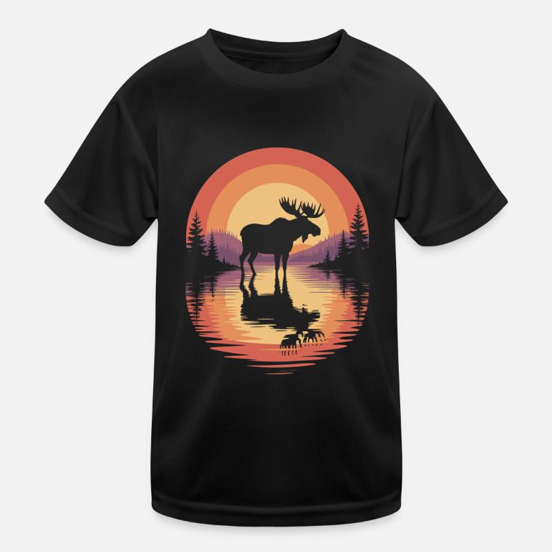 Drôle d’orignal Nature Forêt T-shirt sport Enfant