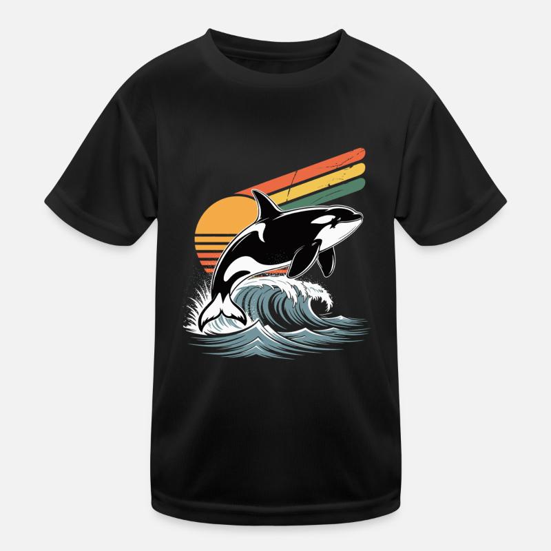 Orka Killerwal Schwertwal Orca Kinder Funktions-T-Shirt